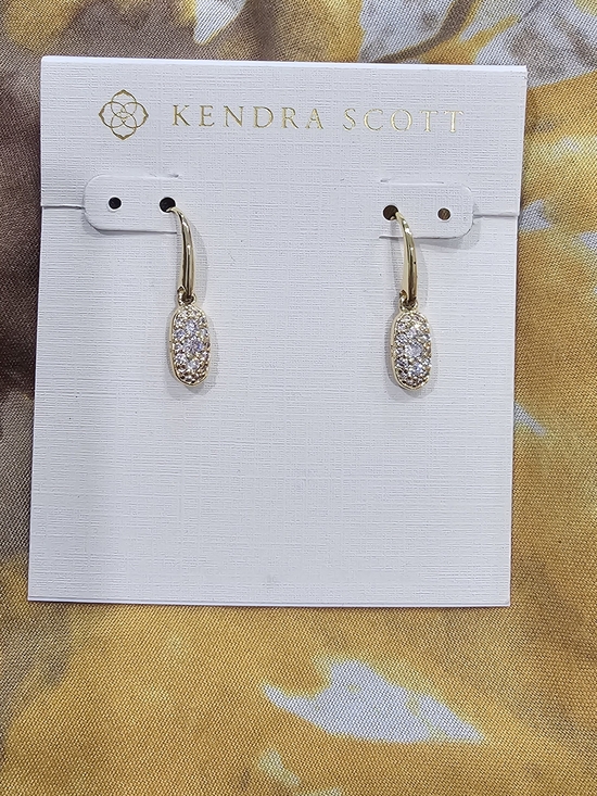 Kendra Scott Jewelry - Kendra Scott Gold Pavé Oval Huggie Drop Earrings